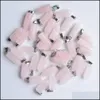 チャーム天然石ピンクの六角形の柱の形状チャームローズクォーツチャクラペンダントジュエリーを作る卸売ドロップデリブMJfashion dhtxl