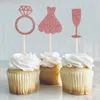 Festliche Lieferungen 1 Satz Bride To Be Kuchen Cupcake Topper 3D-Diamantring Hochzeitskleid für Verlobung Brautparty Bachelorette Junggesellinnenabschied