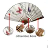 Home Decor 2022 Latest Pattern Large Silk Folding Fan Dance Costume Prop High Quality Bamboo Bone Chinese Hand Fans Gift