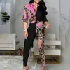 Kvinnor Tv￥bitar byxor Spring Fashion Shirt Suit Autumn Casual Print L￥ng￤rmad elegant toppar Pant Set Female Clothing 220829