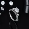 Rings Rings Vinregem 925 Sterling Silver Round Round Round VVS1 Pass Test Test Diamonds Moissanite Ring for Women Wedding Gifts Drop