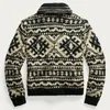 Herrtröjor Herrarna E-Baihui Cardigan Man Jacquard Sticked High Street Turtleneck Men Jacket Långärmad avslappnad Löst dragkedja upp