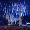 Saiten Jahr 80 cm Outdoor Meteor -Dusche Regen 8 R￶hrchen LED -Lichter wasserdicht f￼r Baum Weihnachten Hochzeitsfeier Dekoration