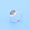 925 Sterling Silver Logo Ring Disc Ring Women Classic Design Party Jewelry for Pandora CZ Diamond Girlfriend Rings مع مجموعة مربع أصلية