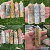 Konst och hantverk 6-7 cm Natural Polished Crazy Lace Agate Quartz Crystal Point Wand Gift Enkel avslutad Tower Chakra Healing Gemston Dhwxy