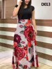 Sıradan elbiseler kadınlar polka dot baskı patchwork uzun elbise yaz gündelik kısa kol o yaka yüksek bel bornoz boho plaj maxi sundress vintage 220829