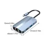 Em 1 USB tipo C Hub 87W PD 4K 30HZ HD Docking Splitter para Laptop PC Laptop Alumínio Ethernet Portable 2.0 3.0 portas