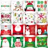 Cushion Household Decoration Accessories Christmas Pillow Case Cartoon English Letters Printed Peach Skin Velvet Cover