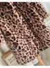 Женский мех меховой Zadorin Long Leopard Jacket Fashion Angland Style Women Vintage Winter Faux Fear