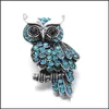 Fermoirs Crochets Noosa Snap Bijoux Cristal Hibou 18Mm Boutons En Métal Fit Sier Bracelet En Cuir Diy Charms Collier Drop Deli Dhseller2010 Dhjyl