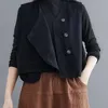 Damesvesten vrouwen losse vest katoen vneck mouw knop vaste kleur casual jas veer Koreaanse stijl vintage eenvoudige gezellige vest top 220827