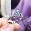 Pierścienie ślubne 925 Pierścień srebrnego srebrnego styl romantyczny 1ct 2ct 3ct biżuterię Zachędzącą rocznicą dla kobiet 220829