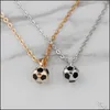 Pendant Necklaces Sport Jewelry Stainless Steel Soccer Necklace For Men And Women Football Charm Pendant With Chain Drop Dhseller2010 Dhefg