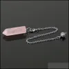 ペンダントネックレスヘキサゴンディビネーションクリスタルダウジングポイントペンダントペンダムameThyst lazi lazi rose quartzペンダントamet dhseller2010 dhe8k