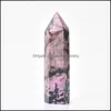 Konst och hantverk 6-7 cm Natural Rhodonite Arts and Crafts Crystal Tower Gifts Healing Polished Reiki Energy Stone Ornaments Drop Delive Dhiem