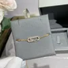 Brand v Gold Move Stone Link Chain Bracelet Party Jewelry One Slide Crystal Moving Full Diamond Diamond Bracelets Signaure Women