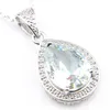 Pendant Necklaces MIX 5 PCS Xmas Gifts Big Offer Teardrop Mystic Topaz Morganite Black Onyx Blue Gemstone Pendants