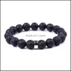 Charm Bracelets Black Lava Stone Seven Chakras Healing Beads Charm Bracelet Women Men Energy Buddha Bracelets Jewelry Dro Dhseller2010 Dhwog