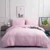 Solid Color Plaid Däcke Cover Pillowcase Wave Diamond Bedding Set White Simplicity Sängkläder Inget lakan 20220829 D3