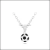 Pendant Necklaces Sport Jewelry Stainless Steel Soccer Necklace For Men And Women Football Charm Pendant With Chain Drop Dhseller2010 Dhefg