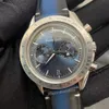 2022 メンズ腕時計グリーンフェイス凸ガラス VK クォーツムーブメントフル稼働クロノグラフヘビーサテン鋼デザイナー男性腕時計