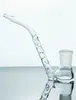 18mm Glass Hookah bong sundries Bent Female Arc Adapter Concave Flat Mouth with J Hook Type Water Gun