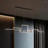 Lâmpadas pendentes de lustre de teto LED moderno para sala de jantar cozinha viva de grande parede de parede luzes de quarto lâmpada de suspensão preta