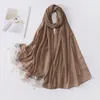 Hijabs Modischer Schal Tudung mit exquisiter Stickerei, Spitze, Blumenmuster, schweres Chiffon-Hijab, Kopftuch, muslimische Frauen, Pashmina, 180 x 70 cm