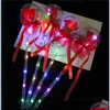 Party -Dekoration LED Party bevorzugt Dekoration Leuchte gl￼hende rote Rose Blumenstab Bobo Ball Stick f￼r Hochzeit Valentinstag Atmosph￤re Dhehw