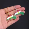 Pendant Necklaces Kurdistan Map Necklace For Women Sliver Color Chains Enamel Flag Pendants Stainless Steel Collar Jewelry Gift