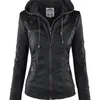Jackets para mujeres Góticas Faux Cuero sudaderas para mujeres Winter Winter Autumn Motocicleta Black Outerwear PU Basic Coat 220829