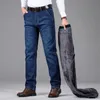 Cortos de hombres estilo clásico de invierno para hombres calurosos jeans moda de mezclilla casual de mezclilla estira algodón grueso pantalones de marca masculina pantalones 220719