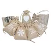 1PC Party Supplies Halloween Candy Linen Bag Pumpkin Packaging Bag Drawstring Pocket Christmas Gift V￤skor 10x15cm