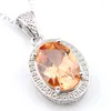 Pendant Necklaces Big Offer MIX 5 PCS Holiday Gifts Oval Cut Fire Pink Topaz Morganite Peridot Gemstone Pendants