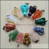 Charms Carved Angel Charms Chakra Stone Pendant Healing Crystal Hangings Fashion Jewelry Making Wholesale Drop Delivery Dhseller2010 Dhsr0