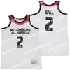 Мужская баскетбольная одежда для колледжа MCDONALDS Movie ALL AMERICAN Basketball Jersey LONZO BALL 2 Vince Carter 15 MAGIC JOHNSON 32 LEBRON JAMES 23 Carmelo 22 Hip Hop All