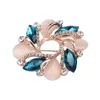 Brooches Women Fashion Jewelry Bauhinia Crystal Brooch Pin For Scarf Buckle Clothing Accessories Flowers Opal