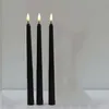 Candele 3 Pezzi Led Neri Con Fiamma Tremolante A Batteria Senza Fiamma Decorazione Tomba di Halloween Chiesa Votiva 220829