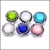 Clasps Hooks Wholesale Trendy Rhinestone Round Snap Buttons Clasp 18Mm Metal Decorative Zircon Button Charms For Diy S Dhseller2010 Dhqnj