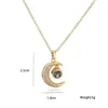 Pendentif Colliers Rotation Micro Pave Jewel Moon Collier Rond Zircon Cuivre 18K Chaîne Plaquée Or Femmes Cadeau Drop Maman