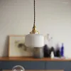 Lampade a sospensione Bancone da bar ristorante minimalista moderno Luci in ceramica in ottone Lampada da comodino per camera da letto giapponese Zen Tea Room