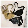 여성용 패니 팩 남성 캔버스 허리 가방 팩 지퍼 조절 가능한 스트랩 가슴 가방 야외 체육관