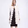 Women's fur Zadorin Femme Winter Warm Long Women Fluffy Faux Coat Jacket Vest Fourrure Fur Gilet Casaco pele L220829