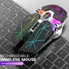 Souris de jeu sans fil X13 2.4G 5.0 2400DPI USB rechargeable pour ordinateur Windows