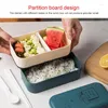 Dinnerware Sets 2 Layers Lunch Box Eco-Friendly Container Bento Microwave Heated Case For Kids Workers Lunchbox Meal Prep Containers