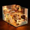 Architektur DIY Haus CUTEBEE DIY Puppe Holz Miniaturhaus Möbelset mit LED Spielzeug für Kinder Weihnachten Geburtstagsgeschenk 220829