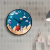 Relojes de pared 8 pulgadas Dormitorio para niños Silencioso Segundo astronauta electrónico Exploración Decoración de la habitación Cuarzo Decoración del hogar 220829