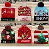 LED Christmas Hat Sweater Flash Light Up Knitted cap xmas Gift For Kids Adults Party hats