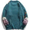 Cuetomizadores masculinos Lacível Harajuku Cartoon Little Dinosaur Knit