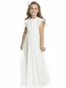 Девушка платья первым причастием для девочек 2022 Белый шифоновый херувимский детский конкурс Цветочные свадьбы
